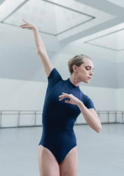 Move Dance Iona Cap Sleeve Lace Leotard -dance costume mol0630 blue front 2 07114.1678884192