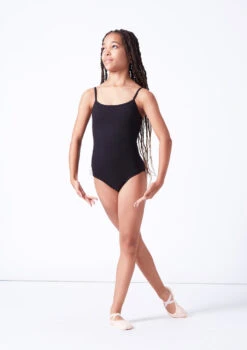 Move Dance Ibbie Cross Back Leotard -dance costume mol5118 black front 2 96855.1691197819