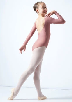 Move Dance Teen Camille Long Sleeve Leotard -dance costume mol5801 pnk back 1 26901.1678884473