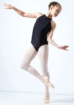 Move Dance Teen Elle High Neck Leotard -dance costume mol5805 blk front 1 47623.1678884482