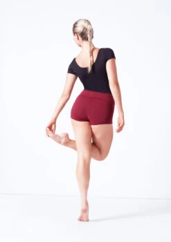 Move Dance Sasha Rolltop Dance Shorts -dance costume mor0009 burgundy back 38401.1687216789