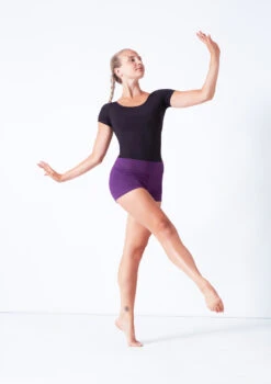 Move Dance Sasha Rolltop Dance Shorts -dance costume mor0009 purple front 1 86673.1687216790