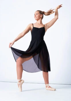 Move Dance Long Ballet Wrap Skirt 12 Move Dance Long Ballet Wrap Skirt -dance costume mor0014 black front 30686.1678884600