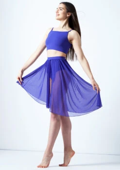 Move Dance Eris Asymmetric Lyrical Half Skirt -dance costume mor0022 saph front 2 34585.1678884609