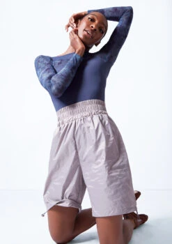 Move Dance Oniria Heat Retention Shorts 8 Move Dance Oniria Heat Retention Shorts -dance costume mor0401 oyster grey close up front 2 71206.1683070183