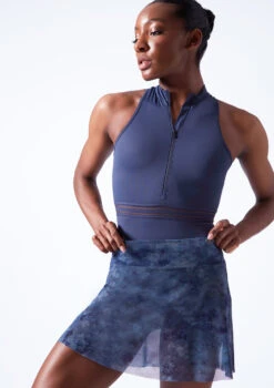 Move Dance Lourdes Hipster Mesh Skirt -dance costume mor0645 petrol blue close up front 96080.1683070406