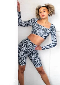 Move Dance Nebula High Waisted Cycling Shorts - Dimensions -dance costume mor0907 dim front 3t 10985.1686178262