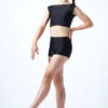 Move Dance Teen Carina High Waisted Dance Shorts -dance costume mor5811 blk front 1 15769.1678884780