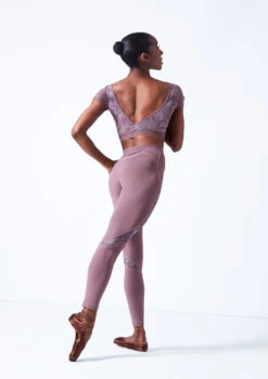 Move Dance Zorya Cap Sleeve Crop Top -dance costume mos0603 orchid pink back 1 08729.1683070441