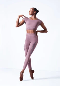 Move Dance Zorya Cap Sleeve Crop Top -dance costume mos0603 orchid pink front 1 95380.1683070441