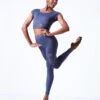 Move Dance Zorya Cap Sleeve Crop Top -dance costume mos0603 petrol blue front 1 48069.1683070441
