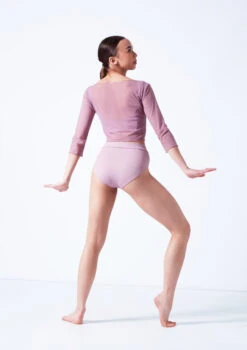 Move Dance Athena Mesh Crop Top -dance costume moz0038 frenchmauve back 05556.1681806972