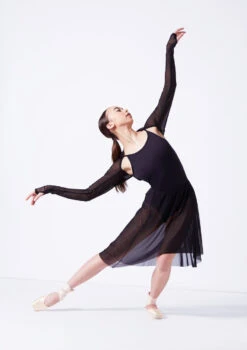 Move Dance Quinn Mesh Shrug -dance costume moz0041 black front 1 95213.1681806980