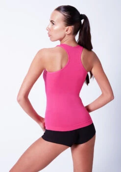 Move Dance Piera Seamless Dance Top -dance costume moz0260 pink close up back 72364.1678884920