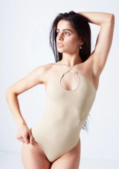 Move Dance Serena Seamless Bodysuit -dance costume moz0510 sand close up front 2edit 09701.1690413313
