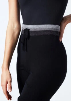 Move Dance Cameo Knit Dance Joggers -dance costume moz0708 blk close up front 1 80816.1678885097