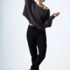 Move Dance Charm Ribbed Knit Cropped Dance Jumper -dance costume moz0709 gry front 1 51654.1678885105