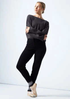 Move Dance Charm Ribbed Knit Cropped Dance Jumper 11 Move Dance Charm Ribbed Knit Cropped Dance Jumper -dance costume moz0709 gry front 2 04347.1678885105