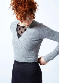 Move Dance Everly Ballet Wrap 14 Move Dance Everly Ballet Wrap -dance costume moz0730 grey close up front 1 90349.1678885130