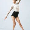 Weissman Bohemian Rhapsody -dance costume sl10547 weissman ruffled lace leotard black white front 61227.1678891550