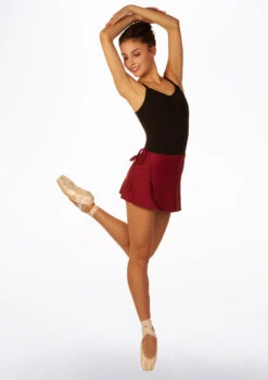 So Danca Wrap Dance Skirt -dance costume so sl 67 so danca pull on dance skirt red front 31660.1678886171