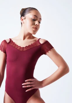 So Danca Lace Cold Shoulder Leotard 11 So Danca Lace Cold Shoulder Leotard -dance costume sorde 1649 red close up front 19932.1678885861