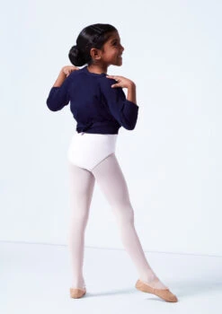 Tappers & Pointers Kids Knit Ballet Wrap -dance costume taxclsn navy back 81561.1683935998