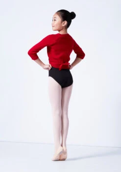 Tappers & Pointers Kids Knit Ballet Wrap -dance costume taxclsre red back 24667.1683935998