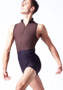 Wear Moi Capri Mens Biketard -dance costume wmcapri brown front t 16272.1698103278