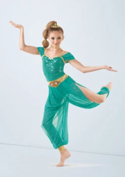 Weissman Genie In A Bottle 8 Weissman Genie In A Bottle -dance costume wn 10465 weissman genie in a bottle green front 90059.1678886705