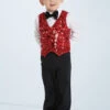 Weissman Boys Ultra Sparkle Vest -dance costume wn 8682 weissman boys ultra sparkle vest red front 20459.1678890409