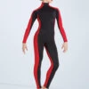 Weissman Destinations 2 Weissman Destinations -dance costume wn mt11202 weissman two tone colourblock unitard black red front 86728.1694837403