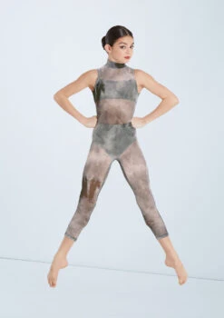 Weissman Unravel -dance costume wn sm11206 weissman smokey mesh unitard green front 35024.1678891569