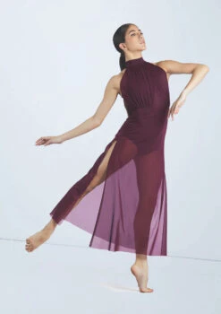 Weissman Crisscross Mesh Maxi Dress 9 Weissman Crisscross Mesh Maxi Dress -dance costume wn15431 raisin 3087 11916.1694694098