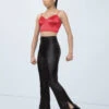 Weissman Vegan Leather Side-Split Pants -dance costume wn15511 black 10 82396.1694696011