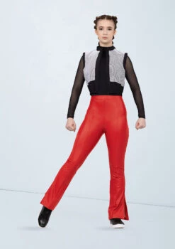 Weissman Vegan Leather Side-Split Pants -dance costume wn15511 red 15 46328.1694696011