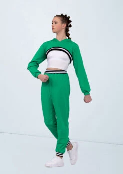 Weissman French Terry Ultra-Crop Hoodie -dance costume wn15529 kelly 111 t 40938.1698824360