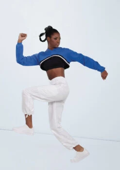 Weissman French Terry Ultra-Crop Hoodie -dance costume wn15529 royal blue 70 17788.1694696025