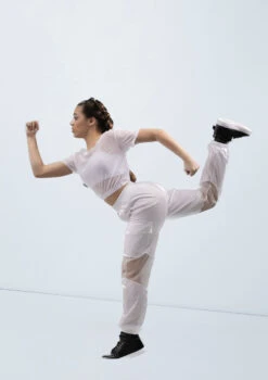 Weissman Mesh Oversized Tee -dance costume wn15540 white 11 t 30815.1698824359