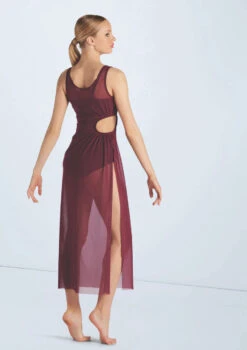Weissman Cutout Maxi Overdress -dance costume wn15605 black cherry 22 29458.1694698462
