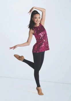 Weissman Ultra Sparkle Tunic Top -dance costume wn16345 lipstick 529 98255.1694919658