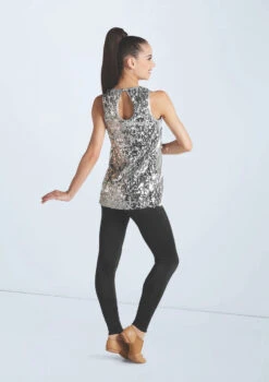 Weissman Ultra Sparkle Tunic Top -dance costume wn16345 silver 671 96733.1694919658