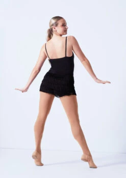 Weissman Stretch Fringe Shorts -dance costume wnmt12611 black back 09120.1678891231