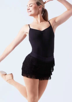 Weissman Stretch Fringe Shorts -dance costume wnmt12611 black front t 91915.1698840511